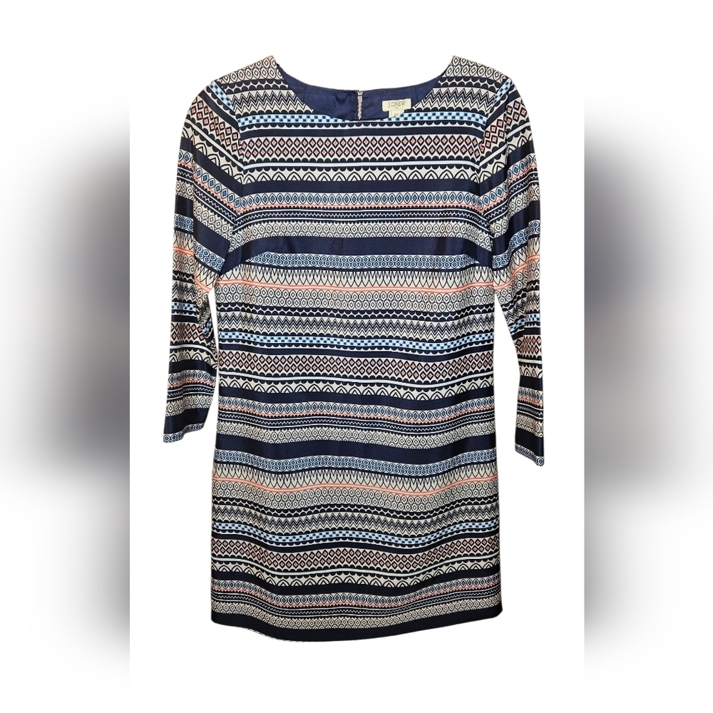 J. Crew Printed Three-Quarter Sleeve Gallery Dress - Size 00